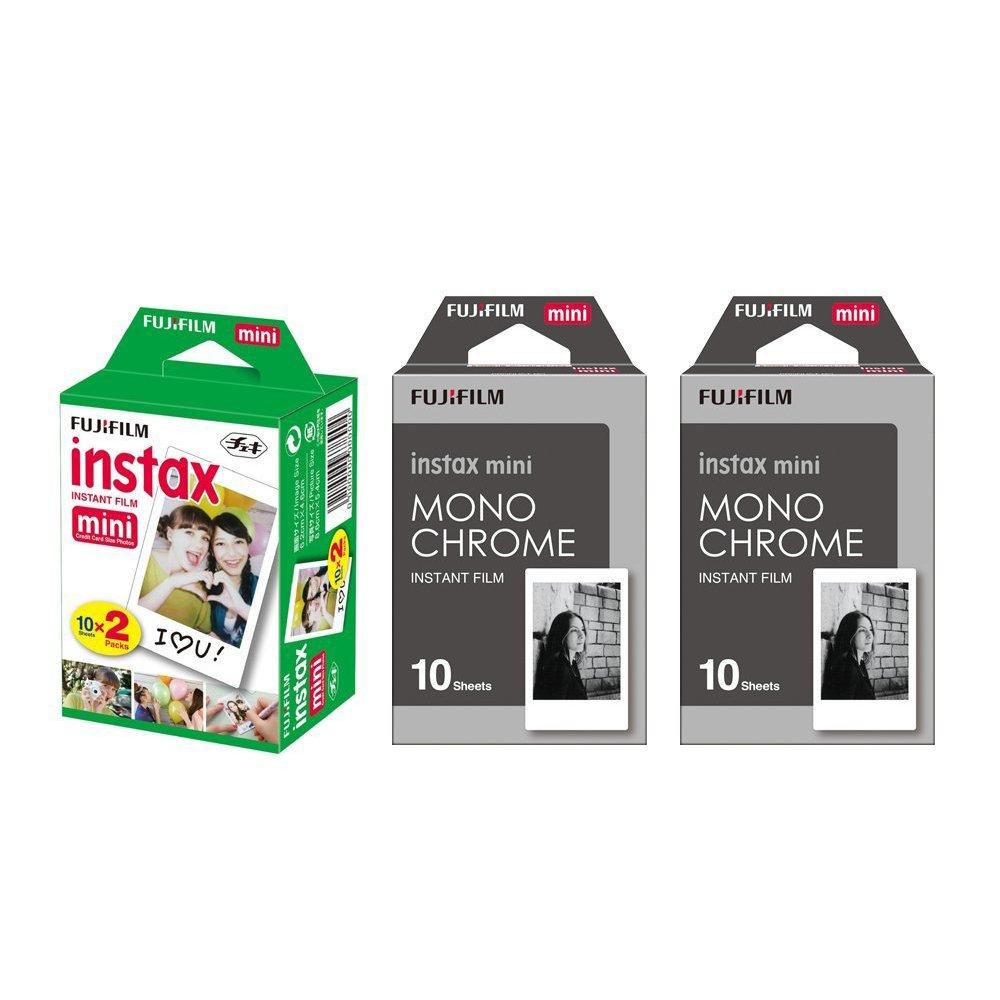 Fujifilm Instax Mini Instant Film 3 Pack Bundle Set, Twin Pack (20) + 2 Sets Monochrome (20) for Mini 90 8 70 7s 50s 25 300 Camera SP-1 Printer
Fujifilm Instax Mini Instant Film 3 Pack Bundle Set, Twin Pack (20) + 2 Sets Monochrome (20) for Mini 90 8 70 7s 50s 25 300 Camera SP-1 Printer