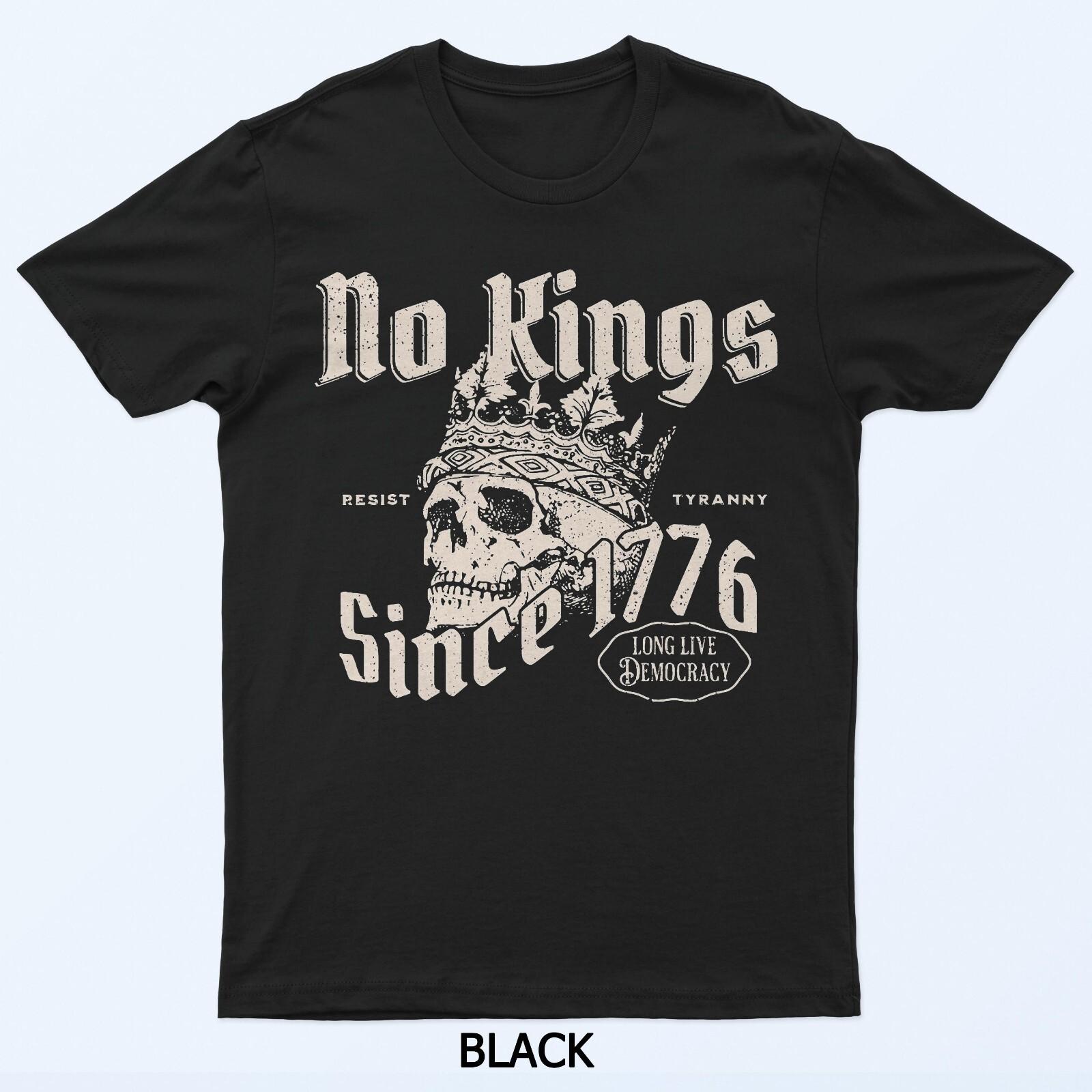 No Kings Since 1776 Skull T-Shirt 2XL
No Kings Since 1776 Skull T-Shirt 2XL