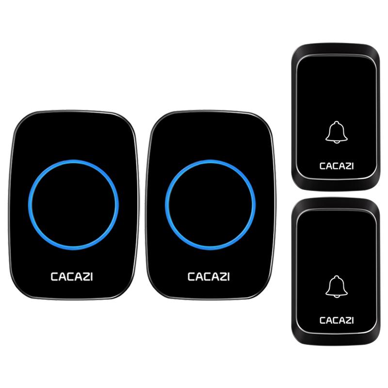 CACAZI A60 Wireless Doorbell Waterproof Door Chime Kit 2 Button with 2 Plug-in Receivers,58 Chimes Black/UK Plug
CACAZI A60 Wireless Doorbell Waterproof Door Chime Kit 2 Button with 2 Plug-in Receivers,58 Chimes Black/UK Plug