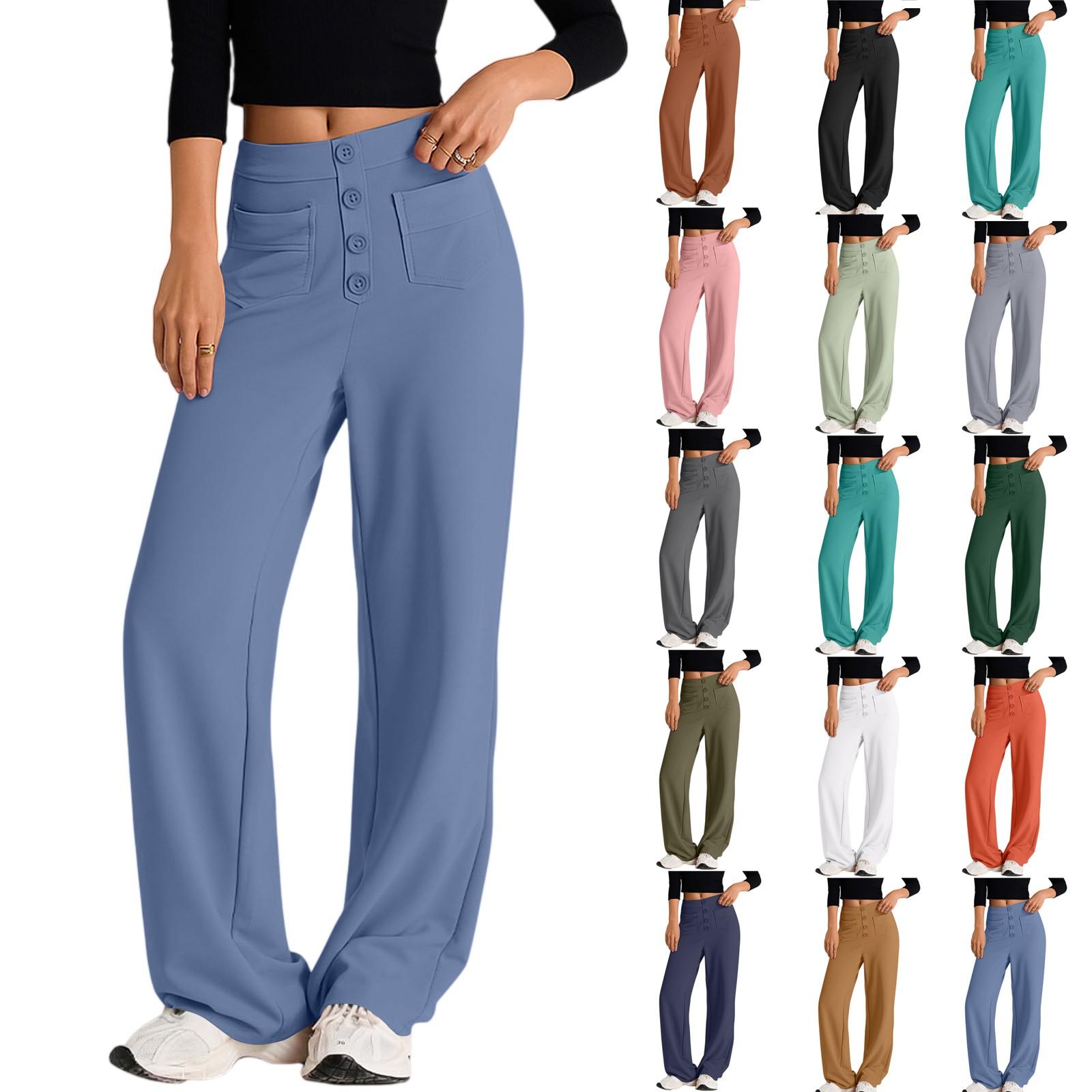 Women s Fashionable Solid Color Straight Leg Pants With High Waist Button Pockets And Elastic Waist Casual Pants S хакі
Women s Fashionable Solid Color Straight Leg Pants With High Waist Button Pockets And Elastic Waist Casual Pants S хакі