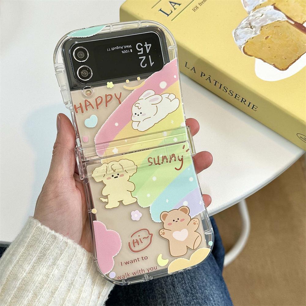 Cute Cartoon Bear Bracelet Rainbow Case for Samsung Galaxy Z Flip 6 5 4 3 flip6 Beads Wrist Chain Soft Silicone Shockproof Cover for Samsung Z Flip 6
Cute Cartoon Bear Bracelet Rainbow Case for Samsung Galaxy Z Flip 6 5 4 3 flip6 Beads Wrist Chain Soft Silicone Shockproof Cover for Samsung Z Flip 6