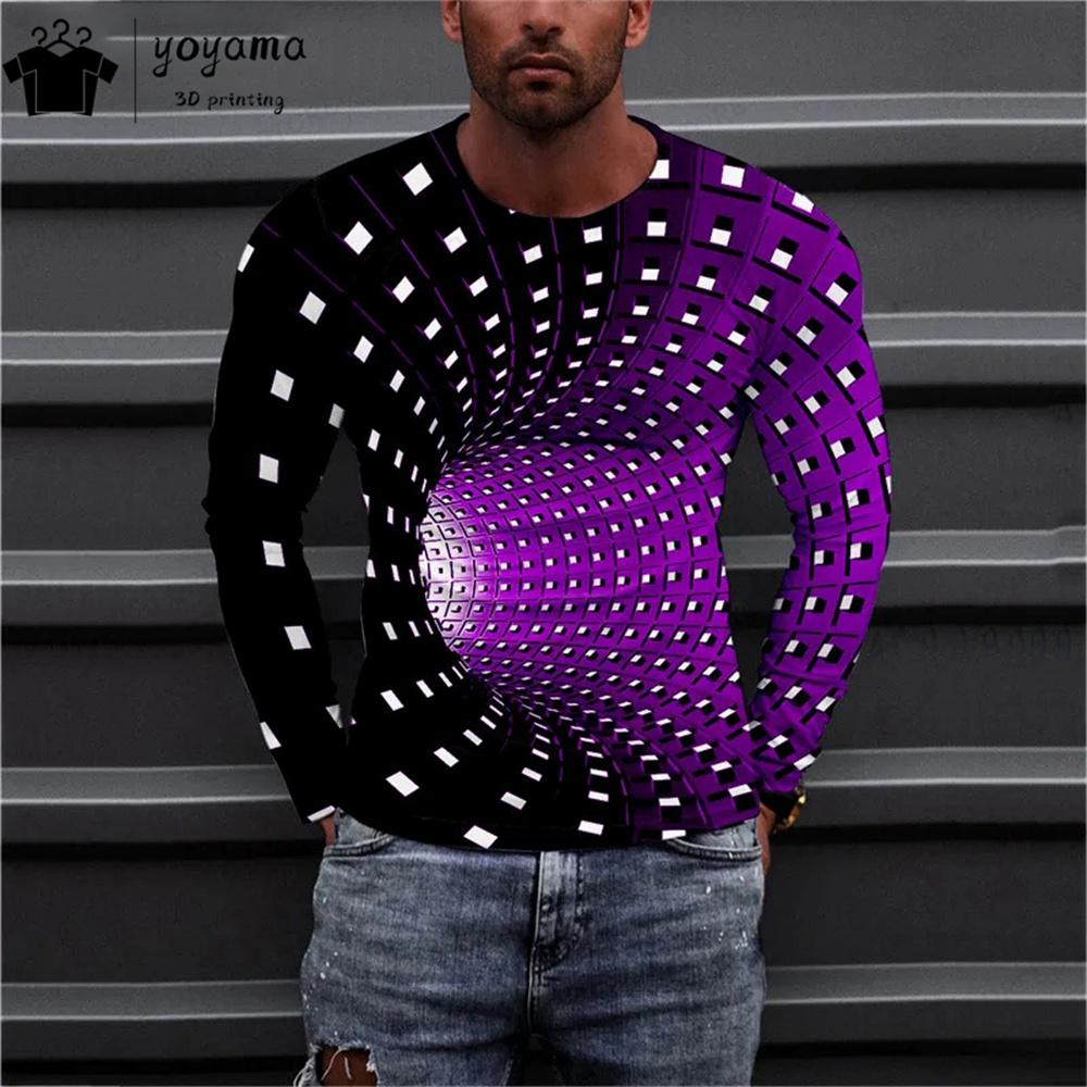 Spring and Autumn Round Neck 3D Geometric Printed Top Fashionable Casual Long Sleeved Men s T-shirts S
Spring and Autumn Round Neck 3D Geometric Printed Top Fashionable Casual Long Sleeved Men s T-shirts S