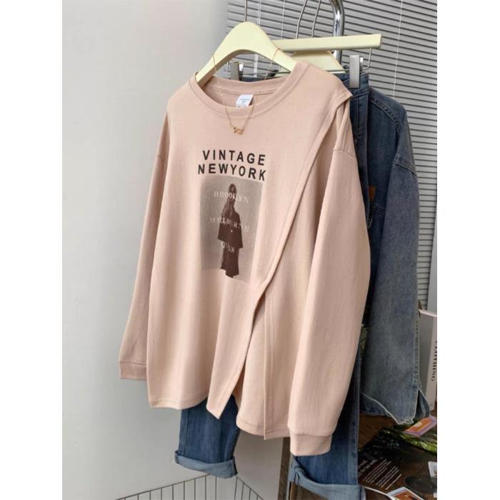 Micro Plus Size Irregular Slit Cotton Long Sleeve T-shirt Women s Autumn Slimming Top 3XL (up to 210 Jin) рожевий
Micro Plus Size Irregular Slit Cotton Long Sleeve T-shirt Women s Autumn Slimming Top 3XL (up to 210 Jin) рожевий