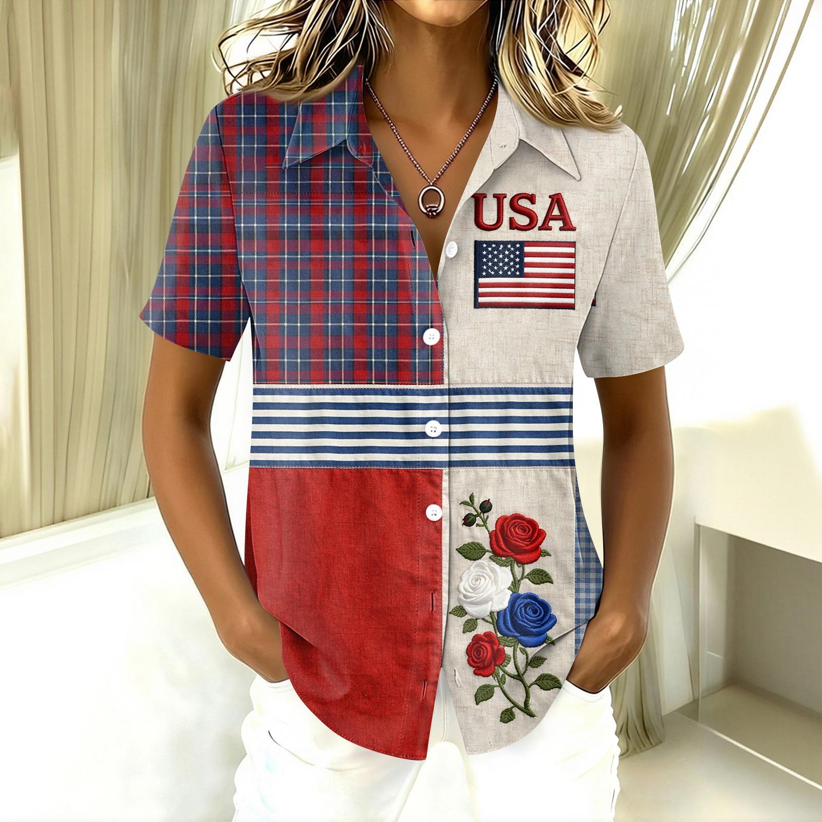 Women Short Sleeve Button Down Shirt Casual Fit Shirt Collar Top with Patchwork Print Lace Trim and Multiple Patterns XL винний
Women Short Sleeve Button Down Shirt Casual Fit Shirt Collar Top with Patchwork Print Lace Trim and Multiple Patterns XL винний