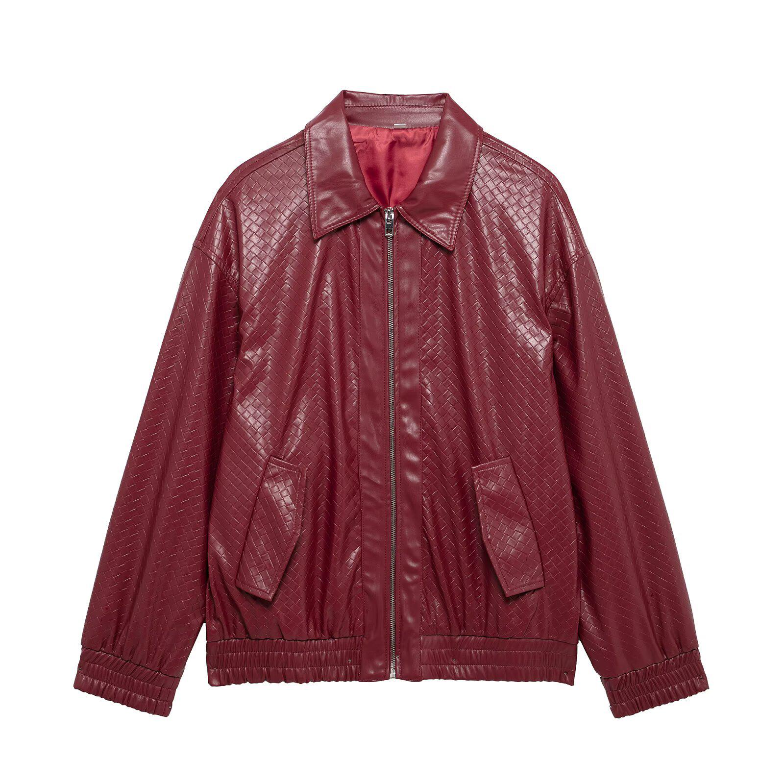 2025 Spring Women s Casual Leather Jacket with Zipper Detail and Solid Color Lapel Design L
2025 Spring Women s Casual Leather Jacket with Zipper Detail and Solid Color Lapel Design L