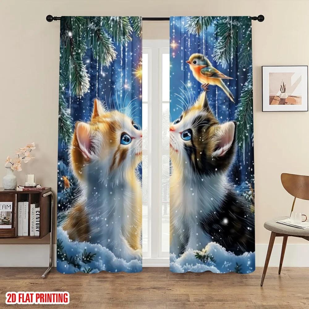 2pcs Cute Cats Pattern Curtains Room Darkening Window Drapes Polyester Christmas Window Decor Home Decor Rod Pocket Curtain 100*130 Grommet Top 1pcs
2pcs Cute Cats Pattern Curtains Room Darkening Window Drapes Polyester Christmas Window Decor Home Decor Rod Pocket Curtain 100*130 Grommet Top 1pcs