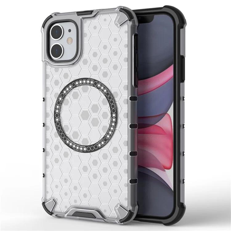 For iPhone 11 Case Compatible with MagSafe Honeycomb Design TPU+PC Phone Cover - Transparent
For iPhone 11 Case Compatible with MagSafe Honeycomb Design TPU+PC Phone Cover - Transparent