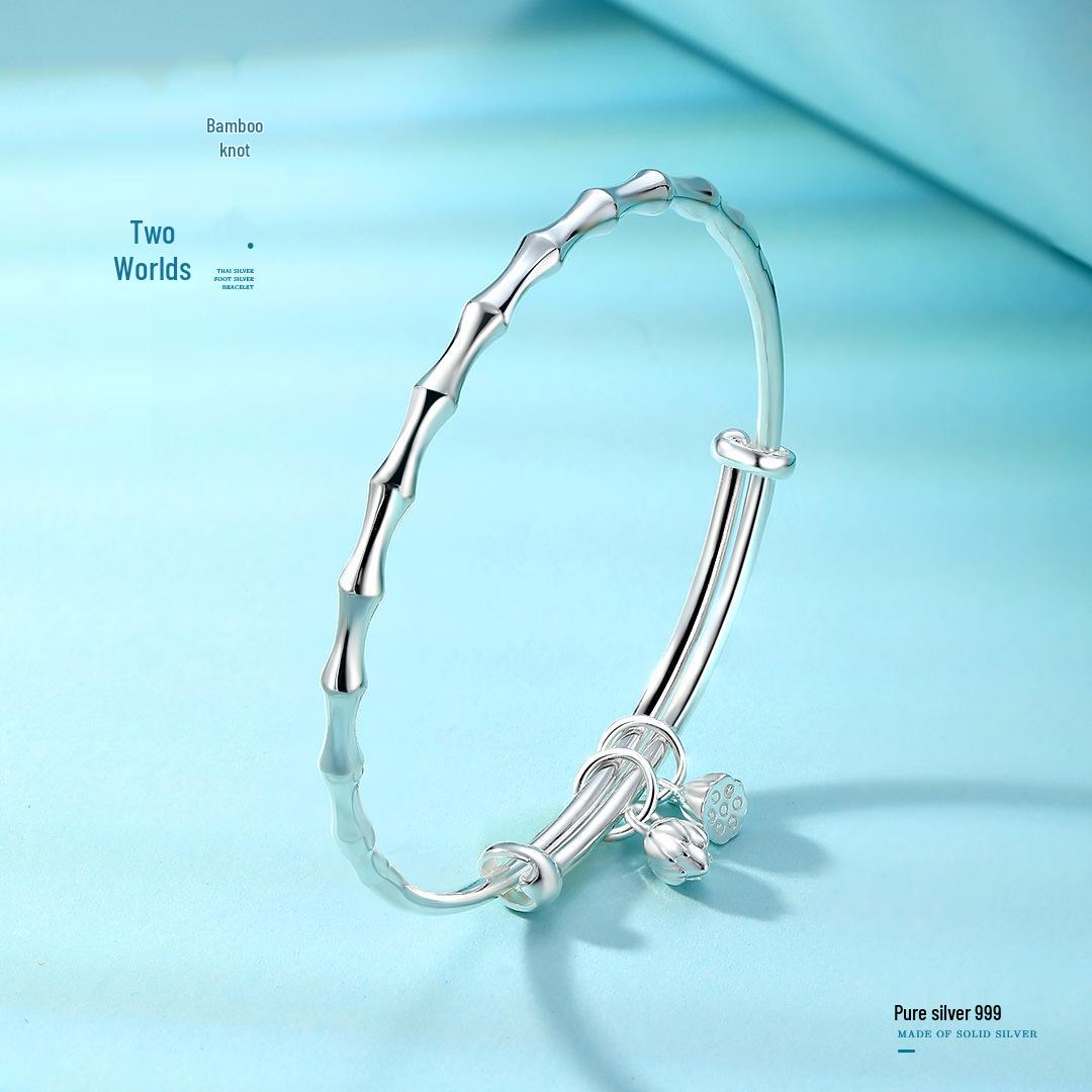 Две жизни радости: Браслет-бенгл из стерлингового серебра 999 пробы «Лотос» - Дизайн «Коробочка лотоса и семена», Идеальный подарок на Циси для девушки 999 Fine Silver SZ007605-1
Две жизни радости: Браслет-бенгл из стерлингового серебра 999 пробы «Лотос» - Дизайн «Коробочка лотоса и семена», Идеальный подарок на Циси для девушки 999 Fine Silver SZ007605-1