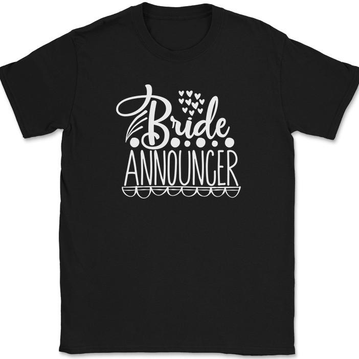 Bride Announcer T-Shirt Wedding Party Groom Group Family Text Tee L
Bride Announcer T-Shirt Wedding Party Groom Group Family Text Tee L