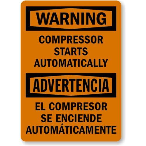 Bilingual Compressor Starts Automatically Aluminum Weatherproof SignAluminum 20x30cm(7.8x11.8inch)
Bilingual Compressor Starts Automatically Aluminum Weatherproof SignAluminum 20x30cm(7.8x11.8inch)