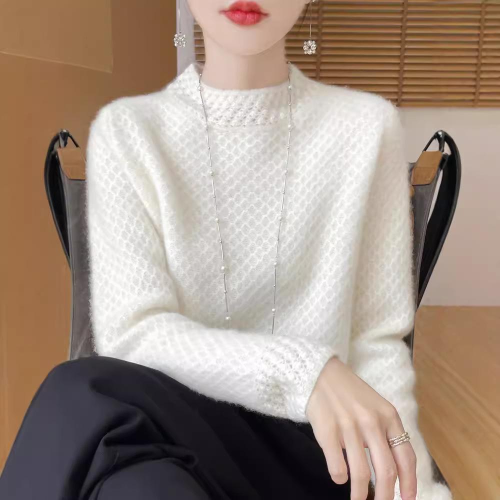 Soft and Thick Honeycomb Semi-high Round-neck Knitted Sweater for Autumn and Winter, Worn As An Outer Layer or Inner Layer S жемчужина белый
Soft and Thick Honeycomb Semi-high Round-neck Knitted Sweater for Autumn and Winter, Worn As An Outer Layer or Inner Layer S жемчужина белый