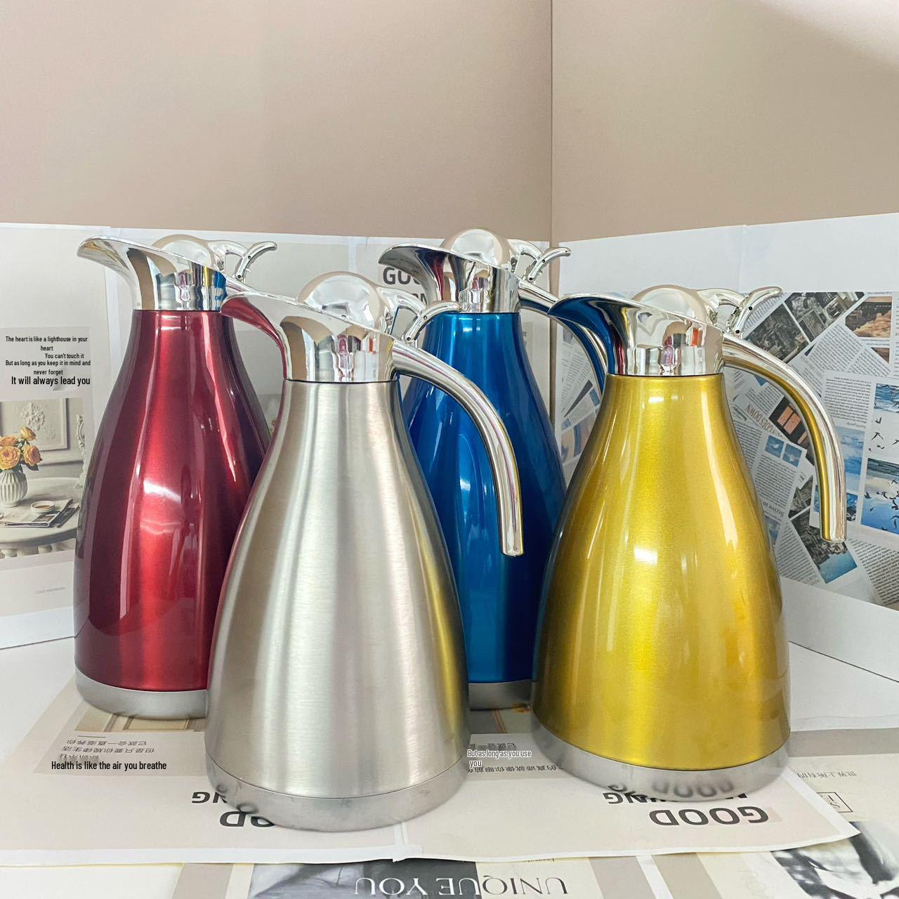 304 Stainless Steel European Style Large Capacity Coffee Thermos Pot - Portable, Vacuum Insulated, for Home or Restaurant Use Stainless Steel Natural 1.5L
304 Stainless Steel European Style Large Capacity Coffee Thermos Pot - Portable, Vacuum Insulated, for Home or Restaurant Use Stainless Steel Natural 1.5L