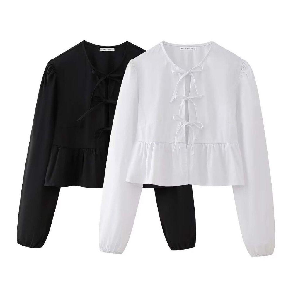 Solid Color Bow Tied Summer Tops Ruffle Long Puff Sleeve Blouse Bowknot Lace Up Blouse Girls
Solid Color Bow Tied Summer Tops Ruffle Long Puff Sleeve Blouse Bowknot Lace Up Blouse Girls