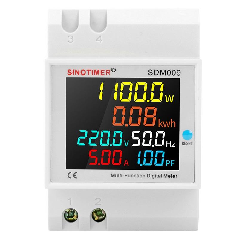 SINOTIMER SDM009 AC40-300V Rail, однофазное цифровое напряжение, ток, частота, коэффициент мощности, электрический многофункциональный измерительный прибор
SINOTIMER SDM009 AC40-300V Rail, однофазное цифровое напряжение, ток, частота, коэффициент мощности, электрический многофункциональный измерительный прибор