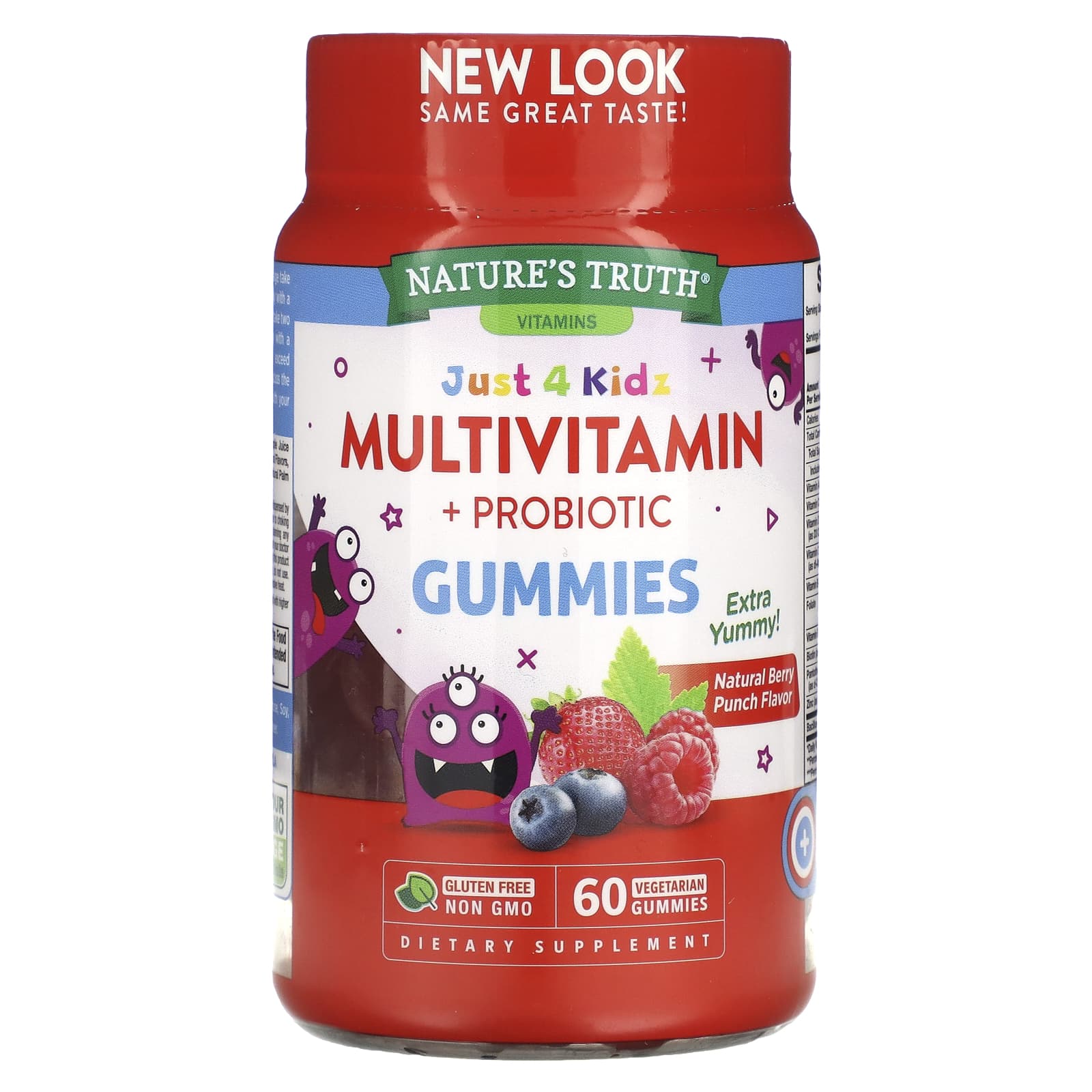 Nature S Truth, Just 4 Kidz, Multivitamin + Probiotic, Natural Berry Punch Flavor, 60 Veggie Gummies
Nature S Truth, Just 4 Kidz, Multivitamin + Probiotic, Natural Berry Punch Flavor, 60 Veggie Gummies
