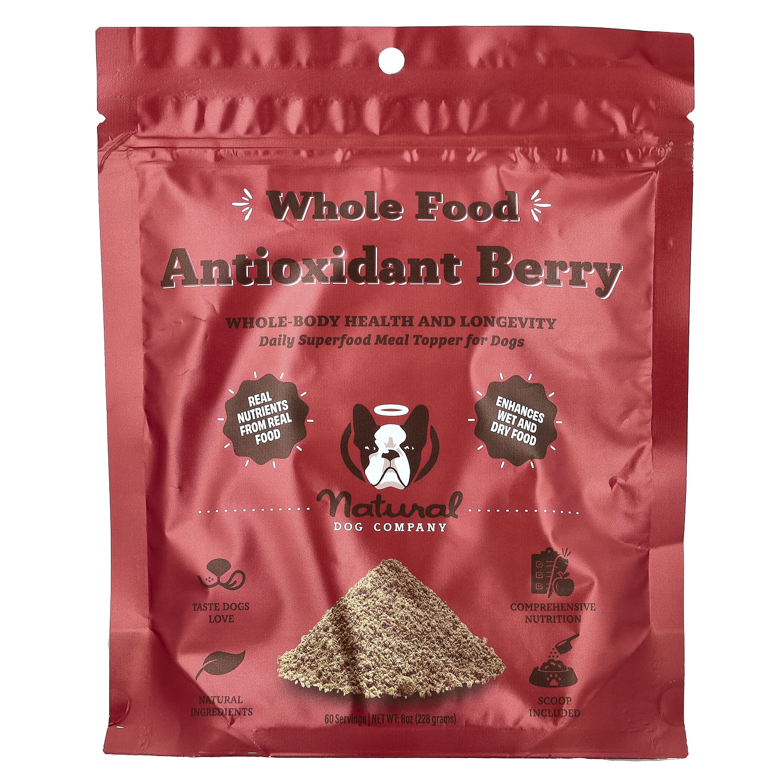 Natural Dog Company, Натуральный корм с антиоксидантами, ягоды, для собак, 8 унций (228 г)
Natural Dog Company, Натуральный корм с антиоксидантами, ягоды, для собак, 8 унций (228 г)