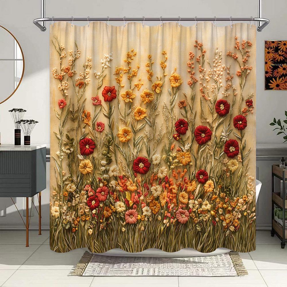 Charming Floral Print Waterproof Shower Curtain For Bathroom, Vibrant Wildflower Design High-End Toilet Partition Curtain W60H190(CM)-1 Pcs
Charming Floral Print Waterproof Shower Curtain For Bathroom, Vibrant Wildflower Design High-End Toilet Partition Curtain W60H190(CM)-1 Pcs