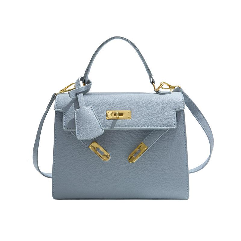 Популярная модная портативная маленькая квадратная сумка новая текстура сумка через плечо простая однотонная на плечо для поездок на работу синий