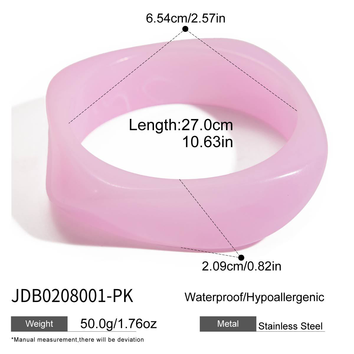 Sweet design wind irregular color resin bracelet, trendy versatile and non-fading high-end jewelry
Sweet design wind irregular color resin bracelet, trendy versatile and non-fading high-end jewelry