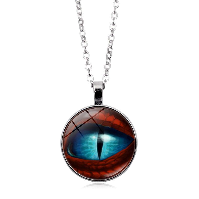 Ожерелье с глазами дракона, круглый прозрачный стеклянный кабошон, кулон из цинкового сплава, ожерелье сглаза, ювелирные изделия ручной работы для женщин и мужчин, подарки
Ожерелье с глазами дракона, круглый прозрачный стеклянный кабошон, кулон из цинкового сплава, ожерелье сглаза, ювелирные изделия ручной работы для женщин и мужчин, подарки