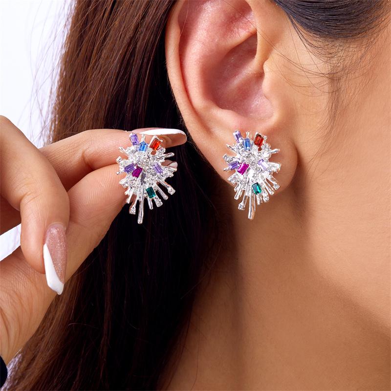Sparking Snowflake Firework Stud Earrings For Women Girls Rhinestone Exquisite Zircon Piercing Earring Girls Party Charm Jewelry
Sparking Snowflake Firework Stud Earrings For Women Girls Rhinestone Exquisite Zircon Piercing Earring Girls Party Charm Jewelry