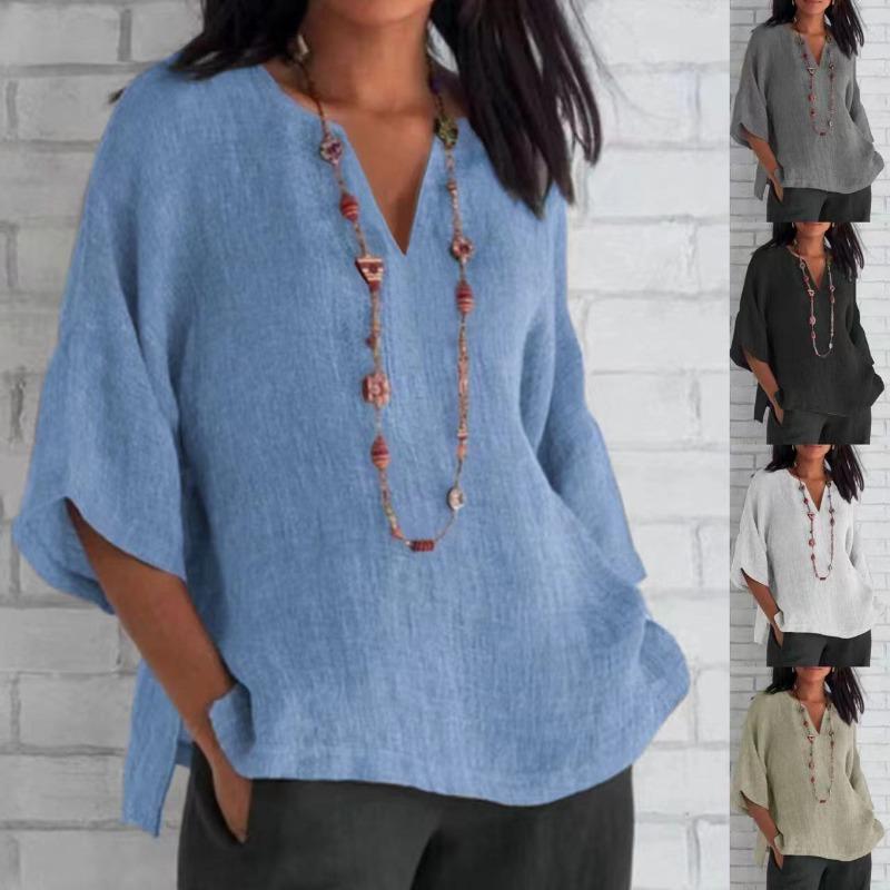 Fashionable Summer Women s Seven Quarter Sleeved Cotton Linen Solid Color Loose Casual Shirt 3XL чорний
Fashionable Summer Women s Seven Quarter Sleeved Cotton Linen Solid Color Loose Casual Shirt 3XL чорний