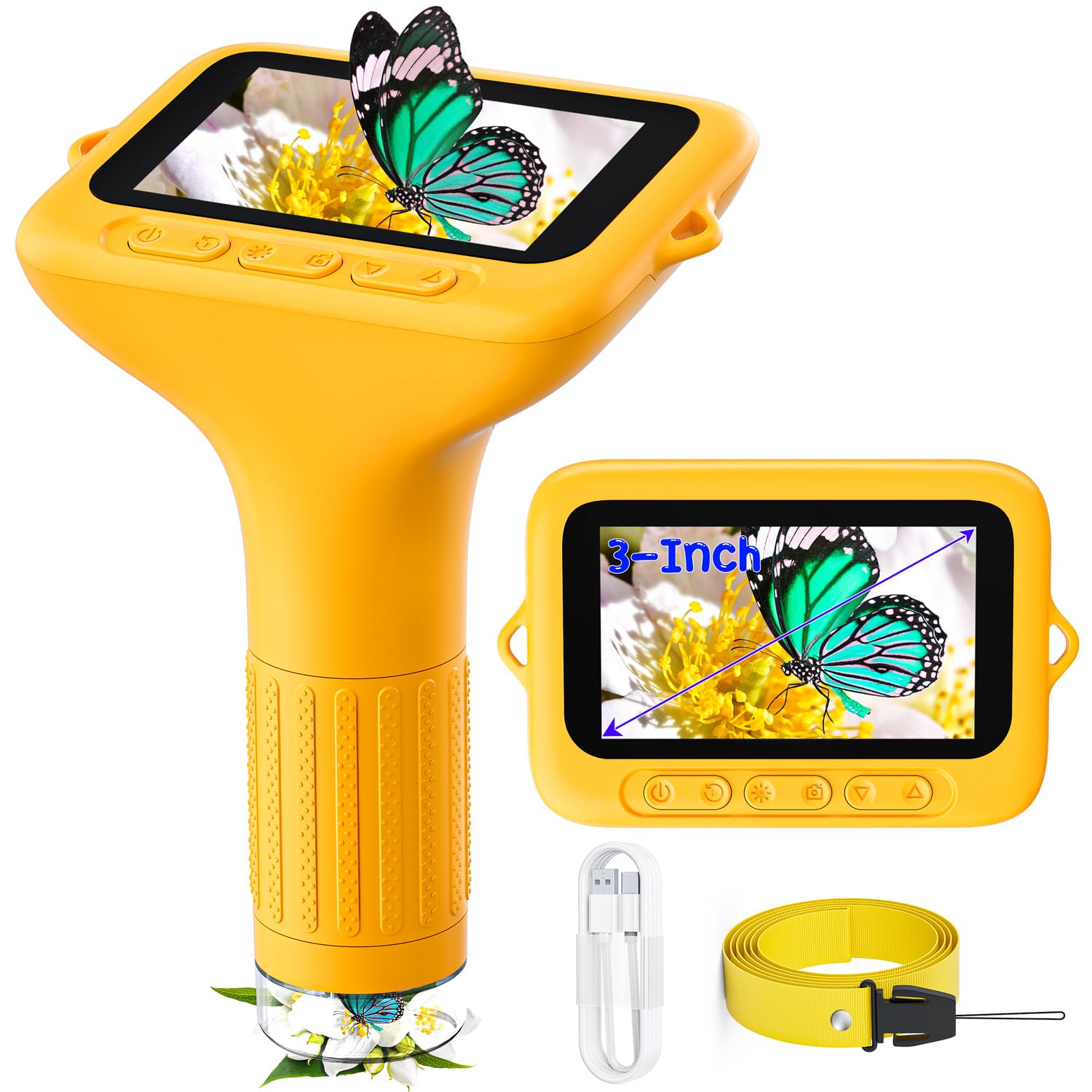 SKYBASIC Children s Digital Microscope 3-Inch IPS Screen 1000x Zoom USB Handheld Portable Educational Toy Yellow
SKYBASIC Children s Digital Microscope 3-Inch IPS Screen 1000x Zoom USB Handheld Portable Educational Toy Yellow