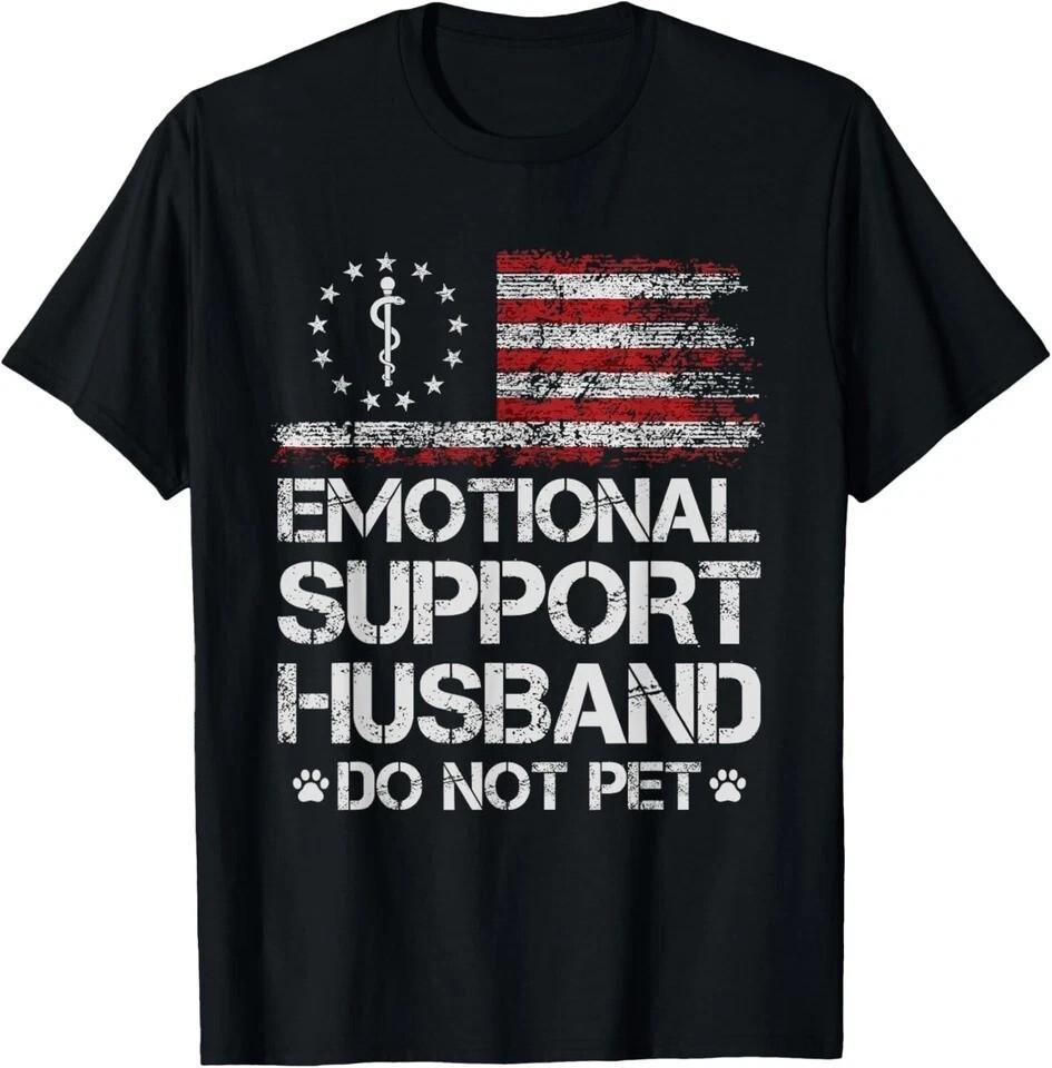 Emotional Support Husband Do Not PetVintage American Flag T-Shirt Unisex T-Shirt S
Emotional Support Husband Do Not PetVintage American Flag T-Shirt Unisex T-Shirt S
