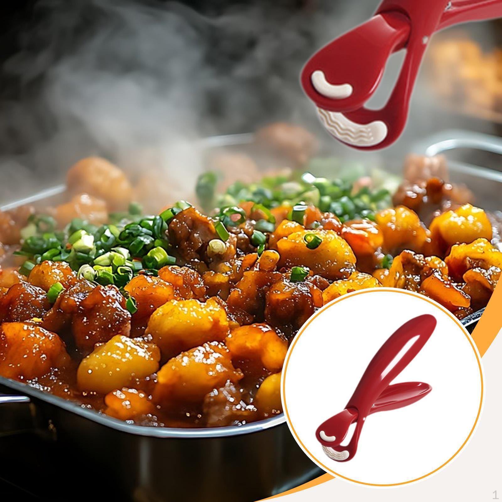 Зажим против ожогов для миски, тарелки, захват, зажимы, кухонный зажим-держатель красный