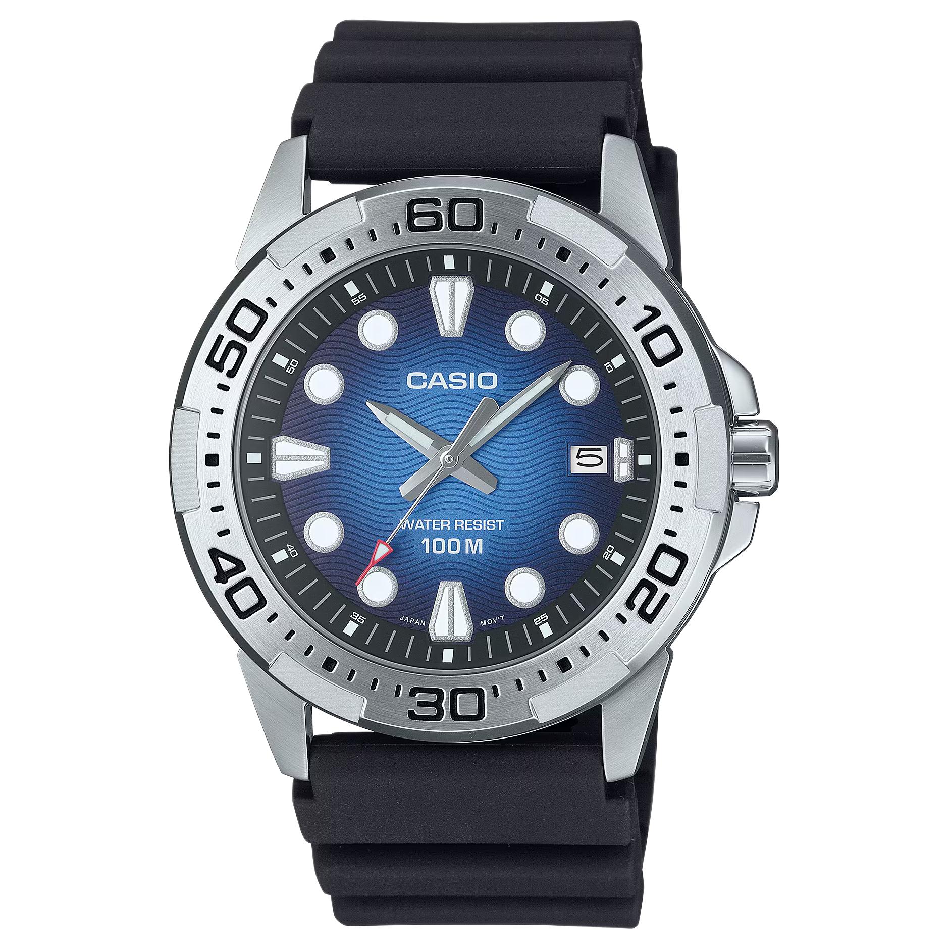 Casio Standard Series 100M Waterproof Fashionable Quartz Movement Resin Strap Watch Unisex Watches Blue MTD-140-2AV Blue Dial
Casio Standard Series 100M Waterproof Fashionable Quartz Movement Resin Strap Watch Unisex Watches Blue MTD-140-2AV Blue Dial