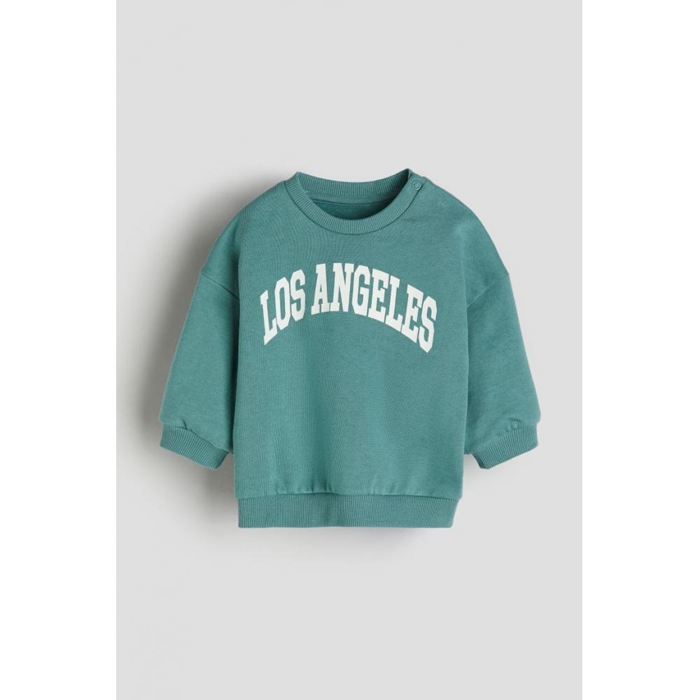 Хлопковый свитшот с принтом HM, зеленый Лос-Анджелес
Хлопковый свитшот с принтом HM, зеленый Лос-Анджелес