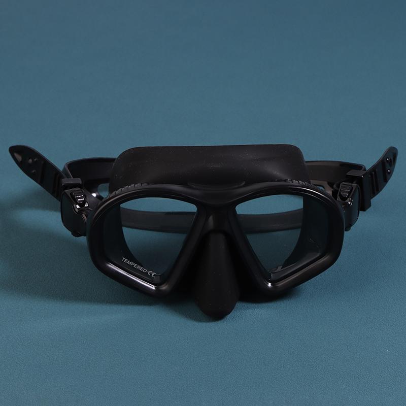 Маска для дайвинга Оптические очки для дайвинга Очки для плавания Скуба Закаленные стекла Силиконовая обтюрация Закаленное стекло Очки для дайвинга для взрослых чёрный