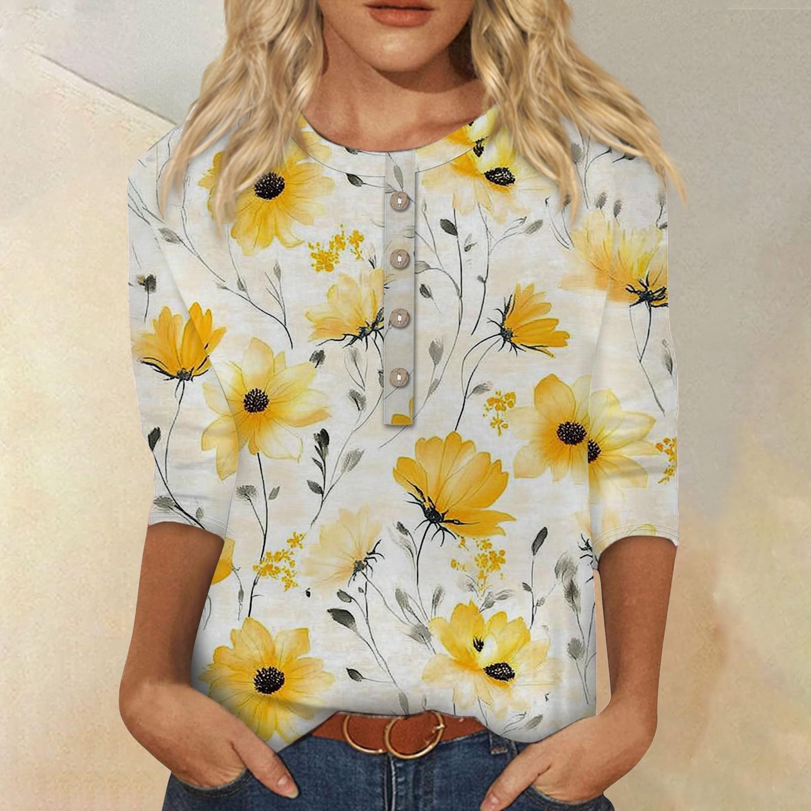 Женская мода повседневная 3/4 рукава цветочный принт пуловер круглый вырез топ повседневная одежда XL жёлтый
Женская мода повседневная 3/4 рукава цветочный принт пуловер круглый вырез топ повседневная одежда XL жёлтый