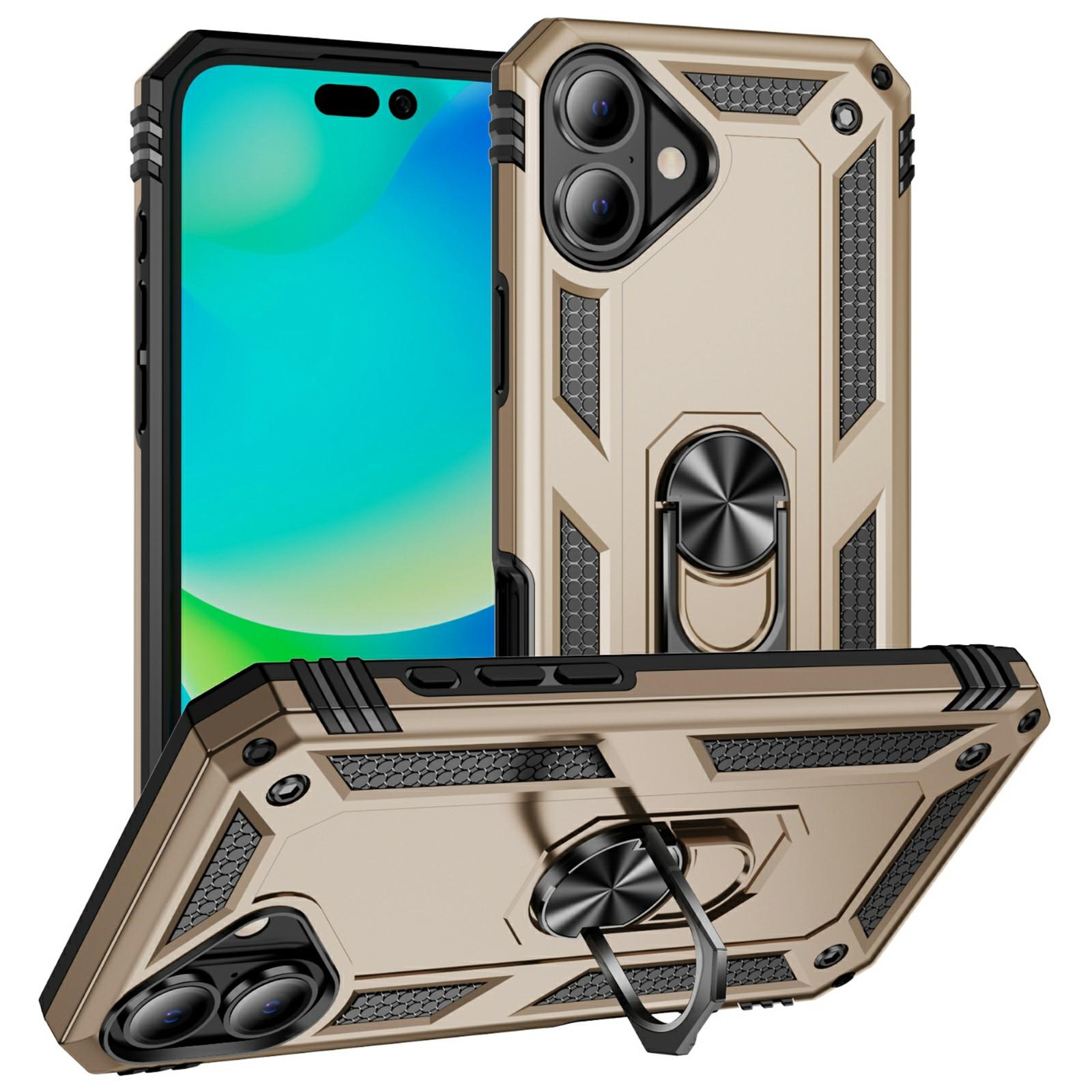 For iPhone 17 Case PC+TPU Phone Cover with Kickstand Gold
For iPhone 17 Case PC+TPU Phone Cover with Kickstand Gold