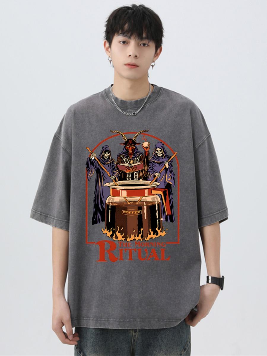 The Morning Ritual Coffee Funny Washed Retro Men T Shirts Summer Cotton T-Shirts Breathable Loose Clothes Hip Hop Street Tees S
The Morning Ritual Coffee Funny Washed Retro Men T Shirts Summer Cotton T-Shirts Breathable Loose Clothes Hip Hop Street Tees S