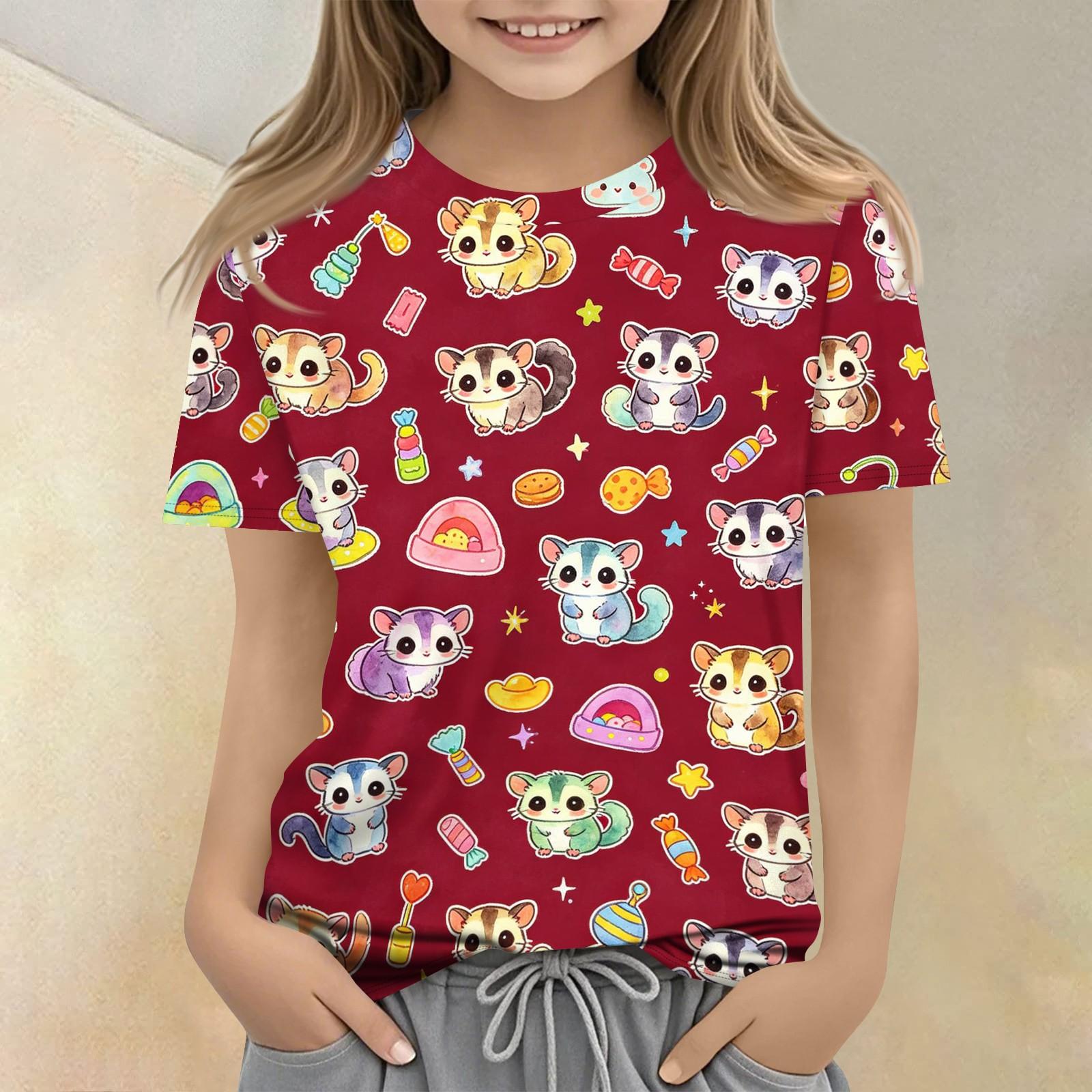 Kids Animal Print Short Sleeve T Shirt Casual Loose Fit Crew Neck Top Lightweight Comfortable Fabric Suitable for Everyday Wear 150 червоний
Kids Animal Print Short Sleeve T Shirt Casual Loose Fit Crew Neck Top Lightweight Comfortable Fabric Suitable for Everyday Wear 150 червоний
