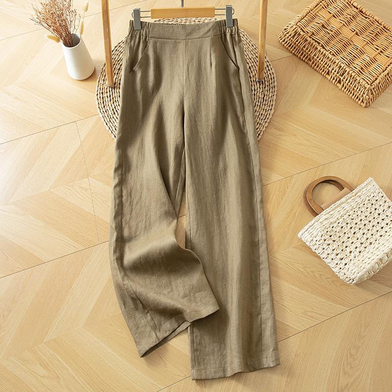 Women s Wide-Leg Linen Pants - Summer High-Waisted, Loose Fit, Casual Slimming Straight-Leg Design L темного кольору хакі
Women s Wide-Leg Linen Pants - Summer High-Waisted, Loose Fit, Casual Slimming Straight-Leg Design L темного кольору хакі