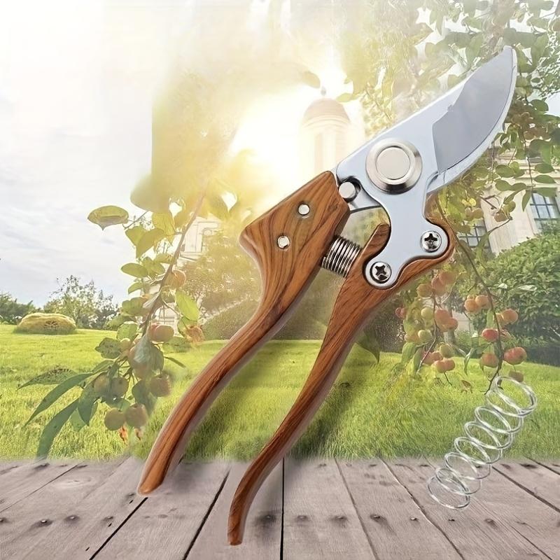 A Modern Carbon Steel Pruning Shear with Japanese SK5 Steel Blades, Featuring an Ergonomic Wooden Handle, Heavy-Duty Side-Cutting Scissors Designed
A Modern Carbon Steel Pruning Shear with Japanese SK5 Steel Blades, Featuring an Ergonomic Wooden Handle, Heavy-Duty Side-Cutting Scissors Designed