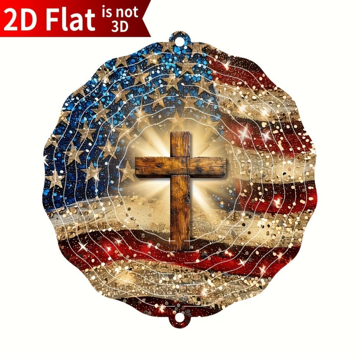 American Flag Wind Spinner 2D Stainless Steel Cross Car Rearview Mirror Decor for Garden Yard Balcony Window Outdoor Decoration 01A
American Flag Wind Spinner 2D Stainless Steel Cross Car Rearview Mirror Decor for Garden Yard Balcony Window Outdoor Decoration 01A