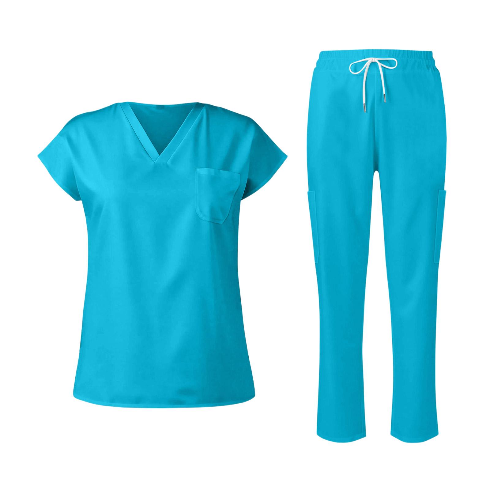 Women’s V Neck Short Sleeve Scrub Top and Drawstring Pants Two Piece Set Soft Lightweight Fabric Medical Uniform M
Women’s V Neck Short Sleeve Scrub Top and Drawstring Pants Two Piece Set Soft Lightweight Fabric Medical Uniform M