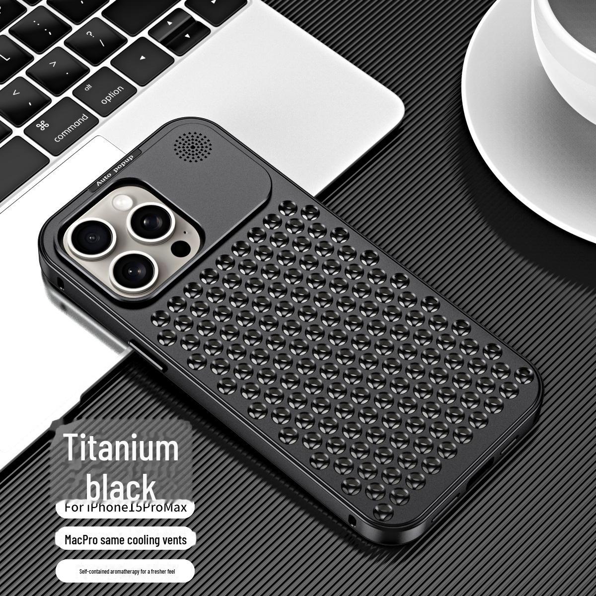 Чехол-пружинная пряжка из алюминия для ароматерапии для iPhone 14 Pro/15 — теплоотвод и защита от падений iPhone 15
Чехол-пружинная пряжка из алюминия для ароматерапии для iPhone 14 Pro/15 — теплоотвод и защита от падений iPhone 15