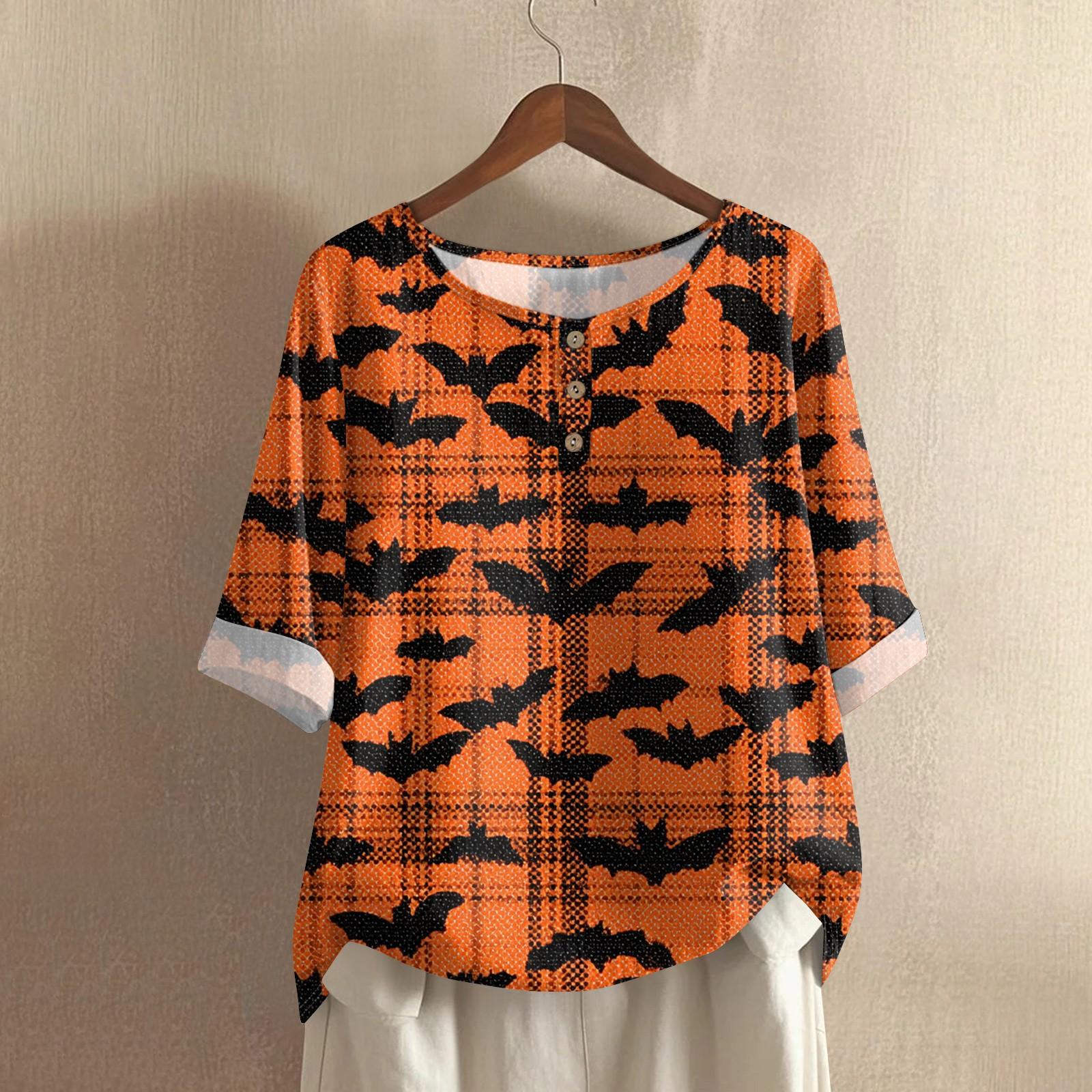 Женский повседневный топ с рукавами средней длины, круглым вырезом, с принтом на Хэллоуин, из хлопка и льна XL
Женский повседневный топ с рукавами средней длины, круглым вырезом, с принтом на Хэллоуин, из хлопка и льна XL