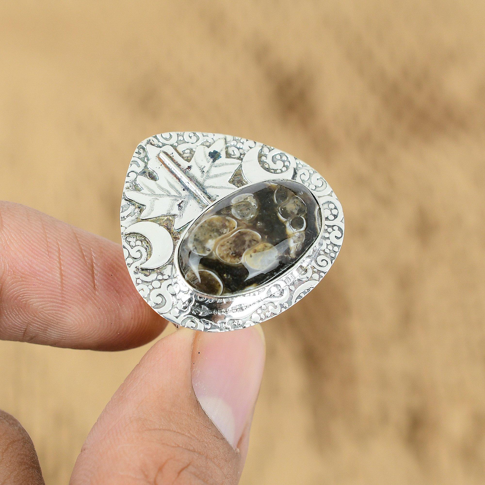 Turritella Agate Gemstone Sterling Silver Cresent Moon Promise New Ring Jewelry Yes
Turritella Agate Gemstone Sterling Silver Cresent Moon Promise New Ring Jewelry Yes