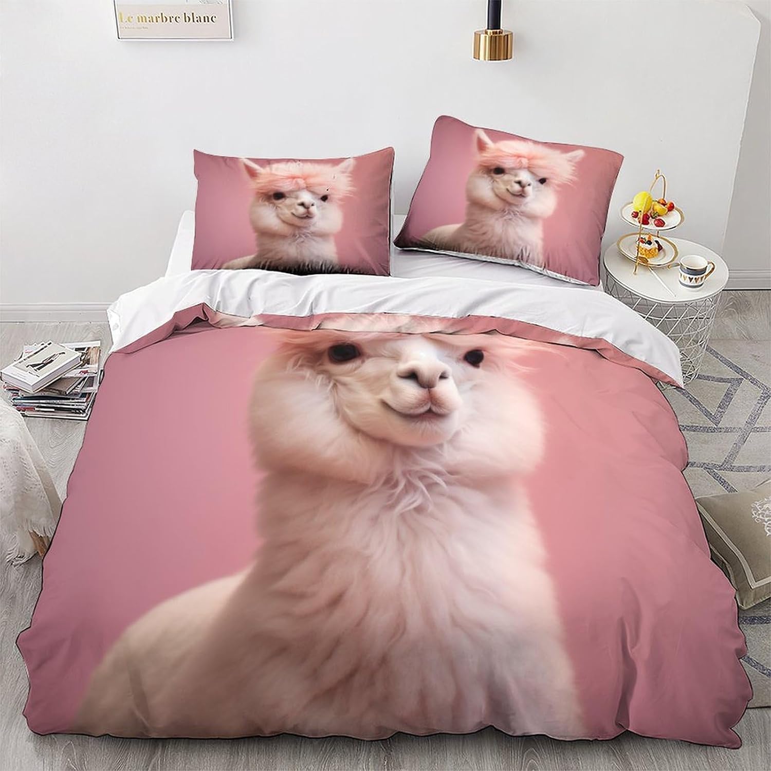 Постельный комплект Blue Sky Alpaca для мальчиков и девочек, пододеяльник с 1 наволочкой 75x50 см, подростковый и детский постельный комплект на все сезоны 135x200cm