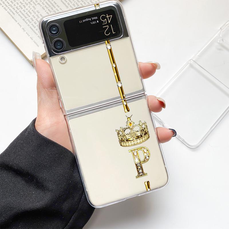 Phone Case For Samsung Galaxy Z Flip 3 4 5 Hard Folding Clear PC Bumper Diamond Crown Letter Letters For Samsung Z Flip 6 Cover Samsung Z Flip 4
Phone Case For Samsung Galaxy Z Flip 3 4 5 Hard Folding Clear PC Bumper Diamond Crown Letter Letters For Samsung Z Flip 6 Cover Samsung Z Flip 4