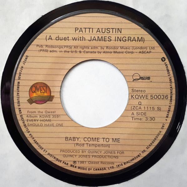 7inch Record PATTI AUSTIN A DUET, JAMES INGRAM - Baby, Come To Me KQWE50036 Qwest Records 1981 Canada Soul/Funk Used
7inch Record PATTI AUSTIN A DUET, JAMES INGRAM - Baby, Come To Me KQWE50036 Qwest Records 1981 Canada Soul/Funk Used