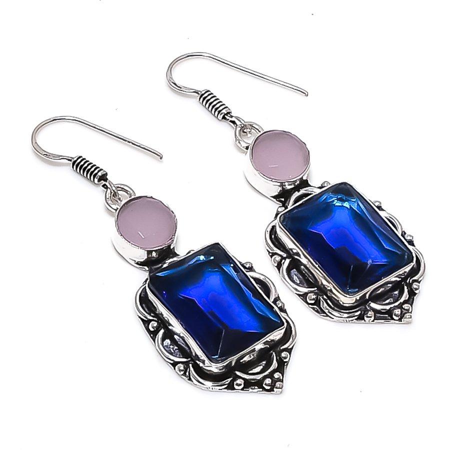 Natural London Blue Topaz 925 Sterling Silver Jewelry Earring 2.17 h4S13
Natural London Blue Topaz 925 Sterling Silver Jewelry Earring 2.17 h4S13