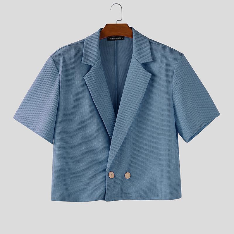 INCERUN Oversized Men Lapel Short Sleeve Casual Thin Texture Cropped Blazer Tops 5XL синий
INCERUN Oversized Men Lapel Short Sleeve Casual Thin Texture Cropped Blazer Tops 5XL синий