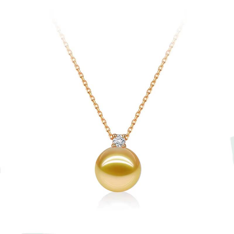 Real 18K Gold Round Pearl Necklace For Women,South Sea Pearl Pendant Chain Mother Girls Birthday Gift 10-11mm
Real 18K Gold Round Pearl Necklace For Women,South Sea Pearl Pendant Chain Mother Girls Birthday Gift 10-11mm