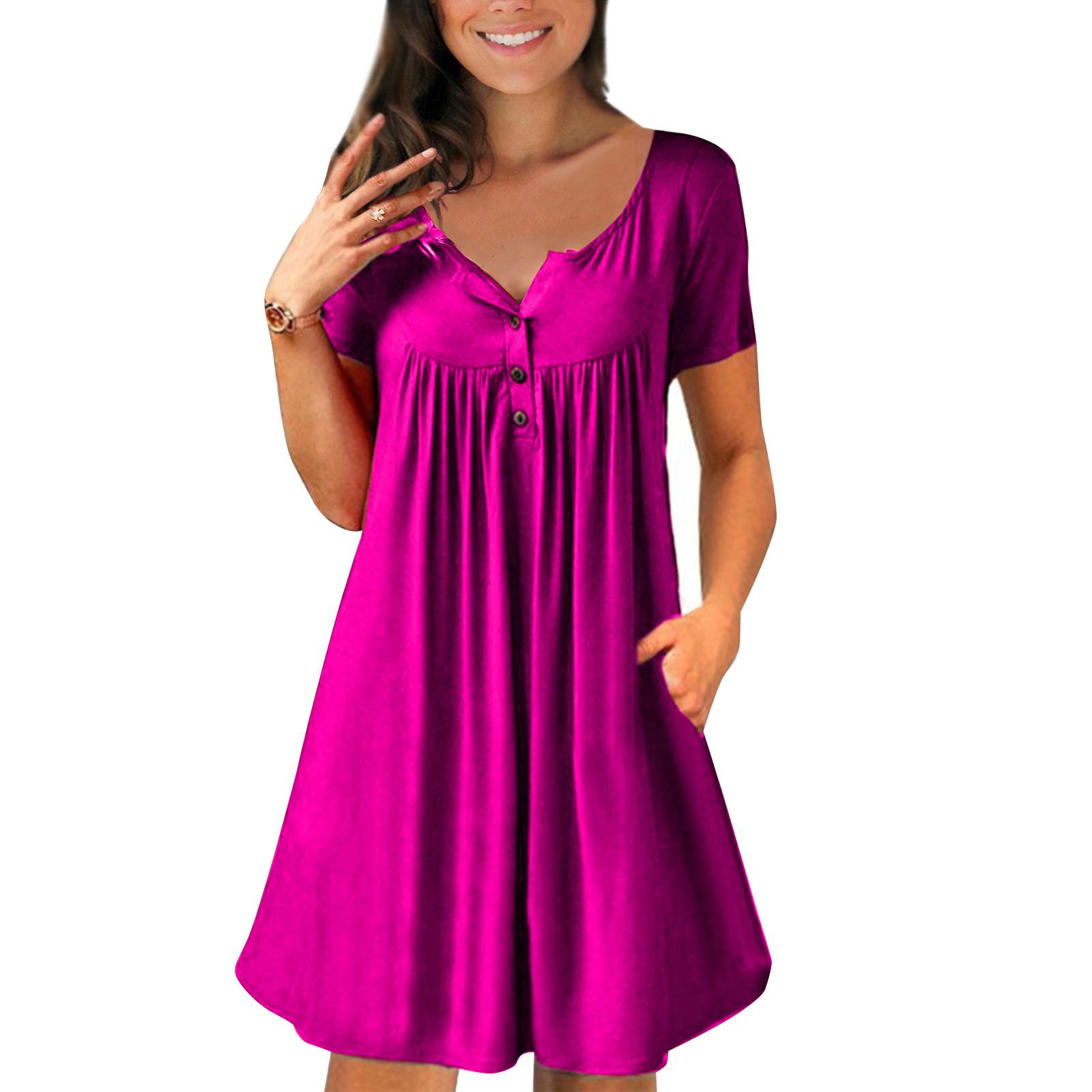 Women s Casual Color Corset Button Splice Short-sleeve Big Swing Loose Waist A-line Pocket Loose Dress XXL
Women s Casual Color Corset Button Splice Short-sleeve Big Swing Loose Waist A-line Pocket Loose Dress XXL